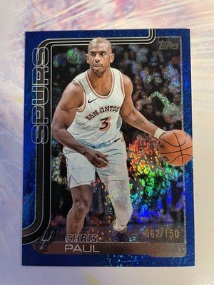 2025-26 Topps Basketball #198 Chris Paul Blue Foil 062/150 San Antonio Spurs