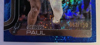 2025-26 Topps Basketball #198 Chris Paul Blue Foil 062/150 San Antonio Spurs - Image 2