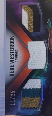 2017 PANINI XR RC DEDE WESTBROOK Sweet TRIPLE PATCH JAGUARS 11/25 - Image 2