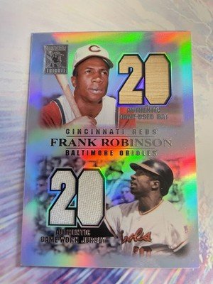 2002 Topps Tribute #FR-RO Frank Robinson Bat & Jersey GameUsed |Holo Rainbow