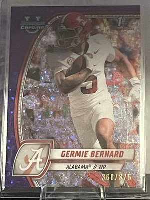 2024 Bowman U Chrome #156 Germie Bernard Purple Mini-Diamond Refractor 368/375 - Image 3