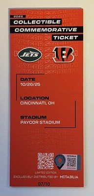 Bengals Logan Wilson Limited Edition 7/10 Autographed Commemorative Ticket - Image 2