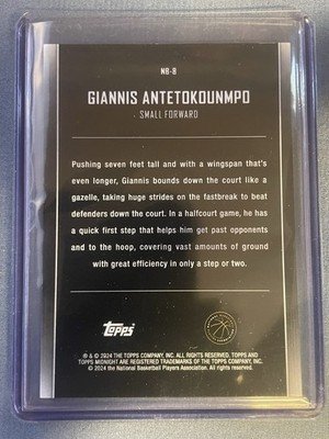 2024 Topps Midnight Basketball Giannis Antetokounmpo Nightball 54/75 Yellow NB-8 - Image 3