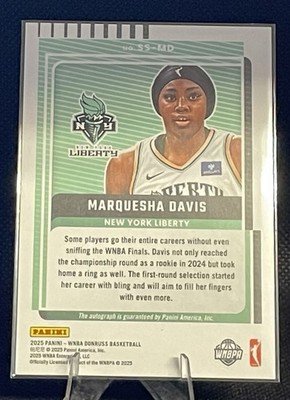 2025 Panini Donruss WNBA Marquesha Davis Silver Holo Signatures Auto Liberty - Image 2