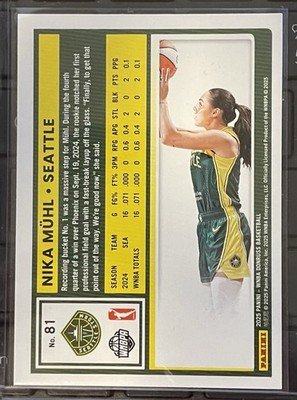 2025 Panini Donruss WNBA Nika Muhl Silver Holo Seattle Storm #81 - Image 2