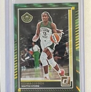 2025 Panini Donruss WNBA #45 EZI MAGBEGOR Green Laser COLOR MATCH STORM