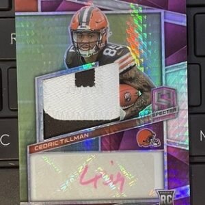 2023 Spectra Prizm Rookie NUMBER Patch Auto Cedric Tillman 21/25  #204