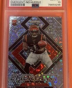 2021 PANINI PRIZM EMERGENT NO HUDDLE #E7 JA'MARR CHASE PSA 10