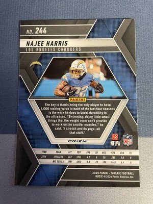 2025 Panini Mosaic - Najee Harris #244 Purple Scope Prizm - Image 2