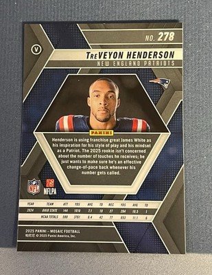 2025 Mosaic Treveyon Henderson Silver Prizm Photo Variation RC #278 - Image 2
