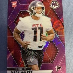 2025 Panini Mosaic Jalon Walker Rookies Purple Scope Prizm #377 RC Falcons