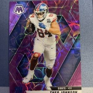 2025 Mosaic Football Theo Johnson Purple Scope Prizm #217