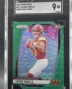 2024 Panini Prizm - Rookies Jayden Daniels #347 Green Wave Prizm (RC) SGC 9 MINT