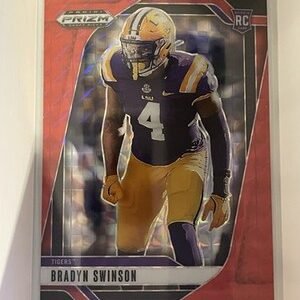 2025 Panini Prizm Draft Picks Bradyn Swinson RC RED FINITE 26/125 LSU