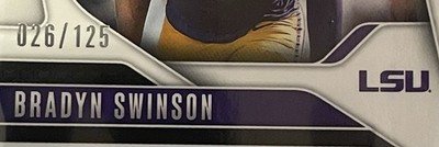 2025 Panini Prizm Draft Picks Bradyn Swinson RC RED FINITE 26/125 LSU - Image 3