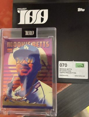 MOOKIE BETTS By Arno Kiss- Topps Project100 Card #70 Los Angeles Dodgers - Image 2