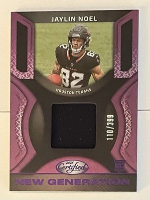 2025 Panini Certified Jaylin Noel New Generation PURPLE 110/399 Relic Texans RC