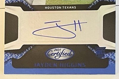 2025 Panini Certified – Jayden Higgins Rookie Auto Mirror Blue 05/50 - Image 2