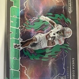 Emeka Egbuka Rookie 2025 Panini Prizm Draft Picks Fearless Green Prizm #F-EEA