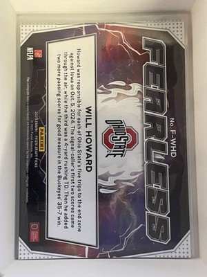 2025 Panini Prizm Draft Picks - Will Howard "FEARLESS" (RC) #F-WHD - Image 2