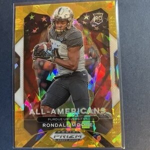 2021 Prizm Draft Picks - #187 - Rondale Moore (RC) - Gold Cracked Ice - Purdue