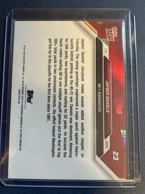 2025 Topps Now - Jayden Daniels #23, Multiple Playoff Wins Rookie RC - Image 2