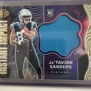2024 Panini Illusions Instant Impact Ja’Tavion Sanders Patch RC No. II-JTS