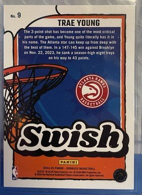 2024-25 Donruss Trae Young Swish insert #9 - Image 2
