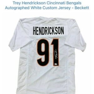 Trey Hendrickson Autographed Cincinnati Bengals White Custom Jersey Beckett COA