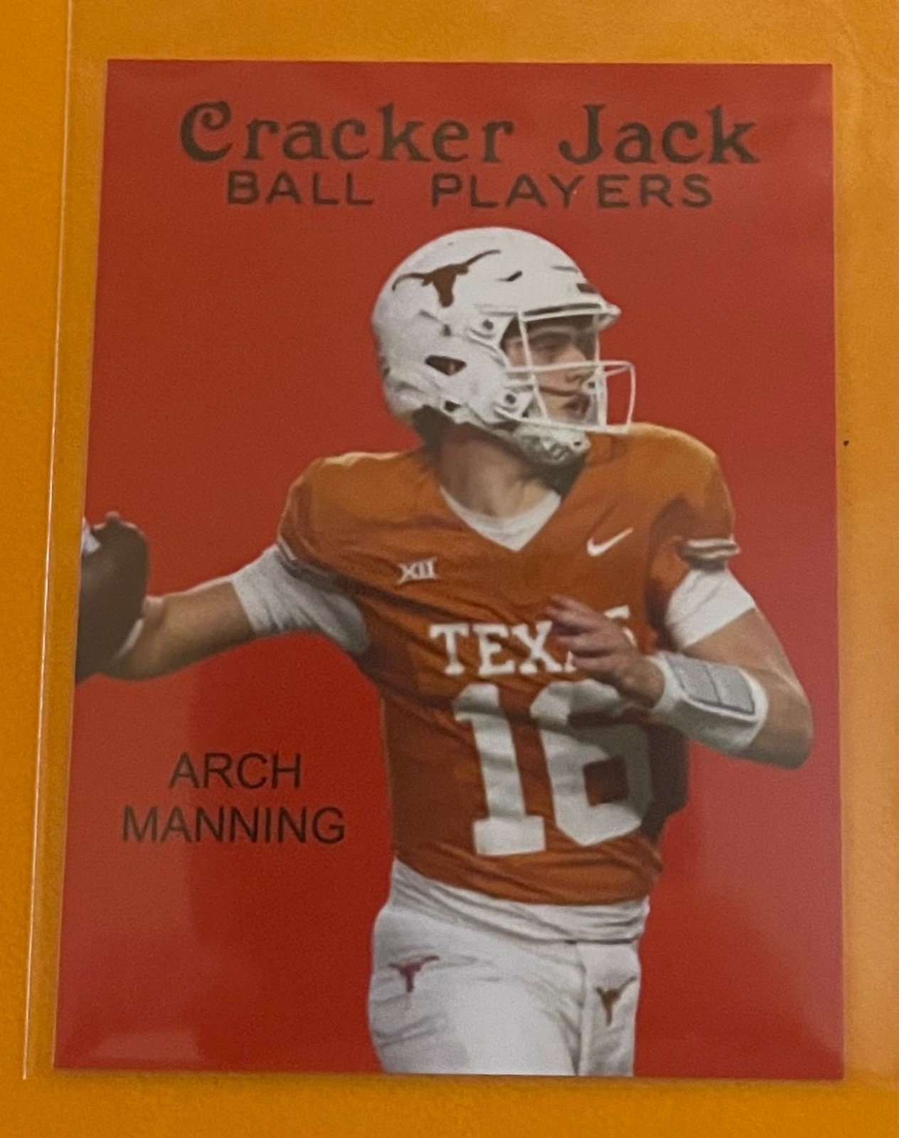 Arch Manning Texas Cracker Jack Card 2 1/4" x 3" #304