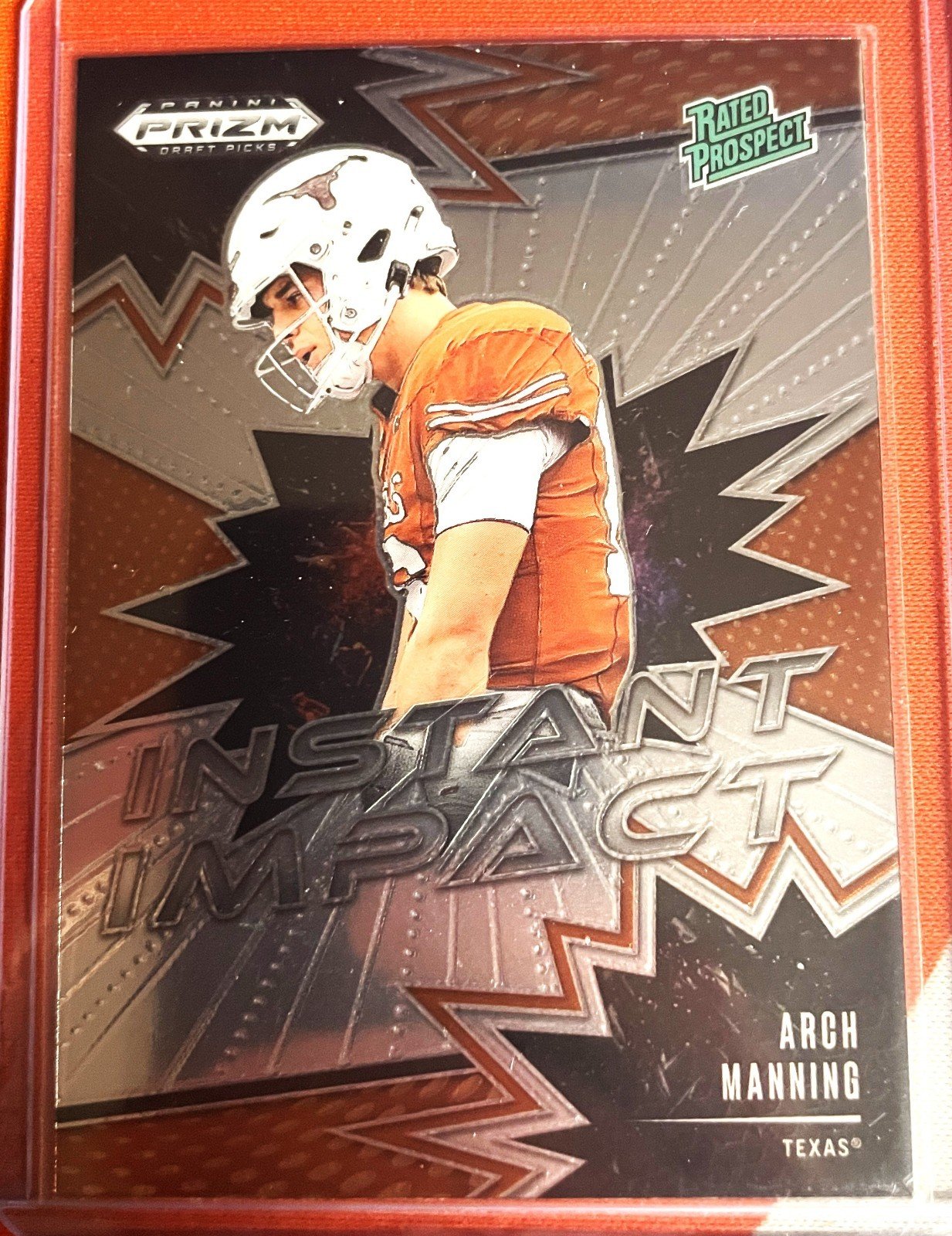 2025 Panini Prizm Draft Picks Arch Manning II-AMG Instant Impact Insert RC Texas