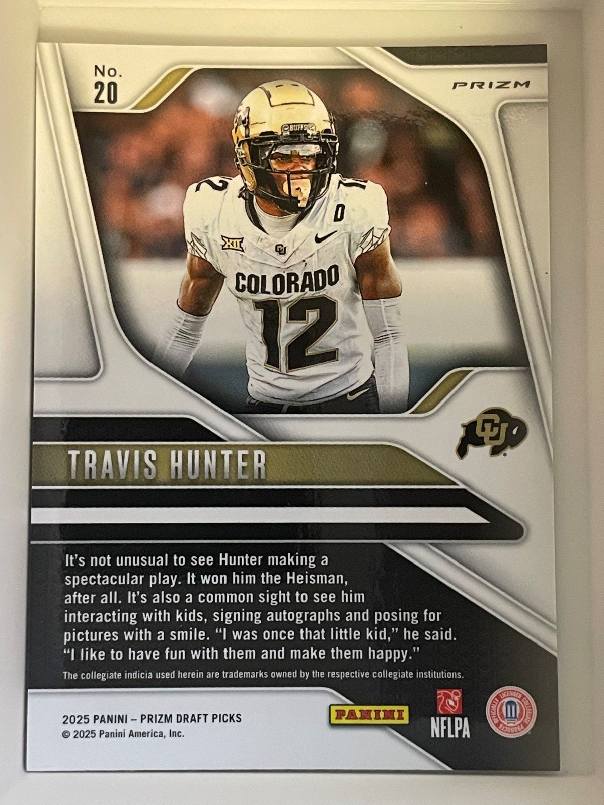 2025 Prizm Draft Picks TRAVIS HUNTER Rookie Purple Wave Prizm #20 - Image 2
