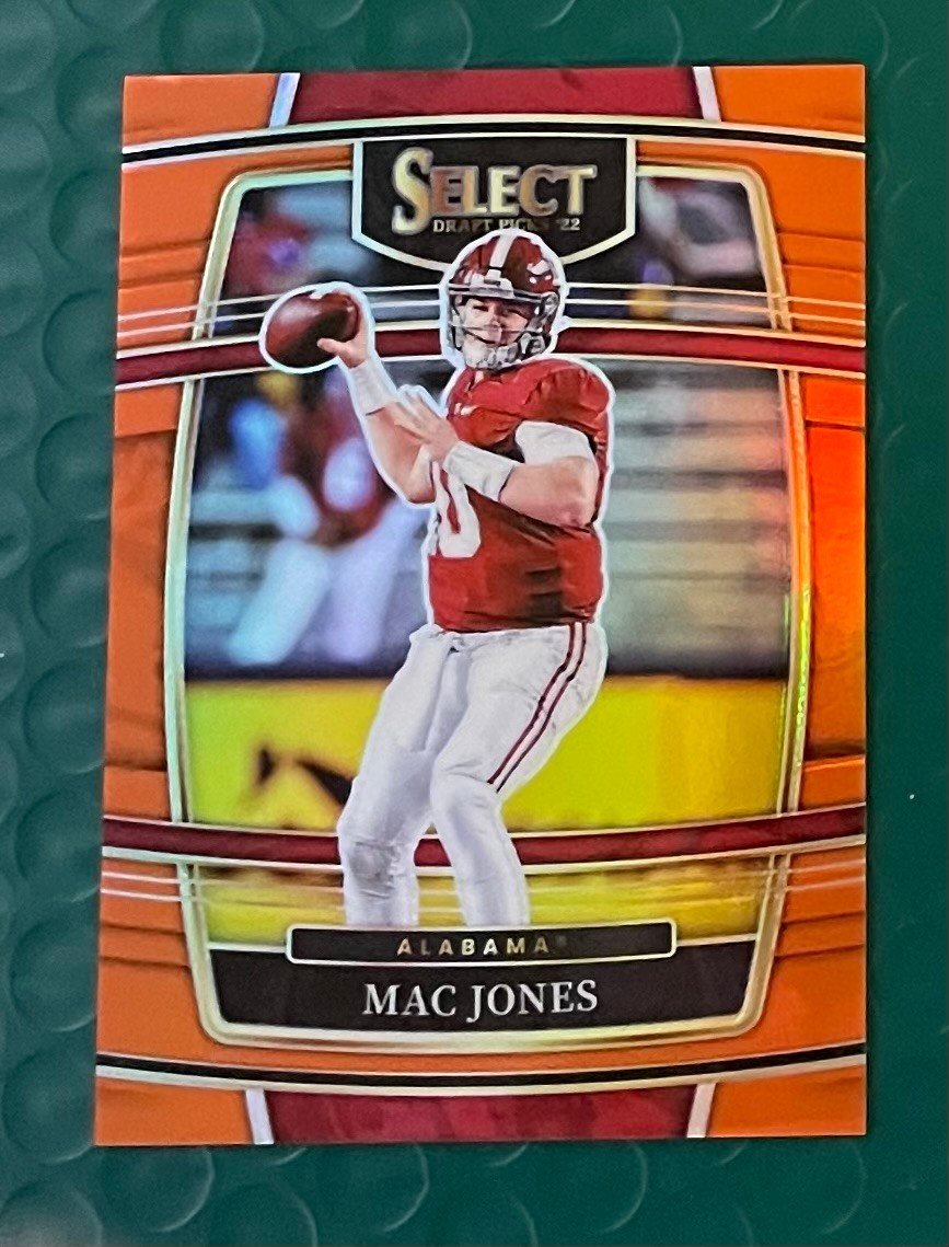 2022 Panini Select Draft Picks MAC JONES Concourse Orange Prizm Patriots 15/49