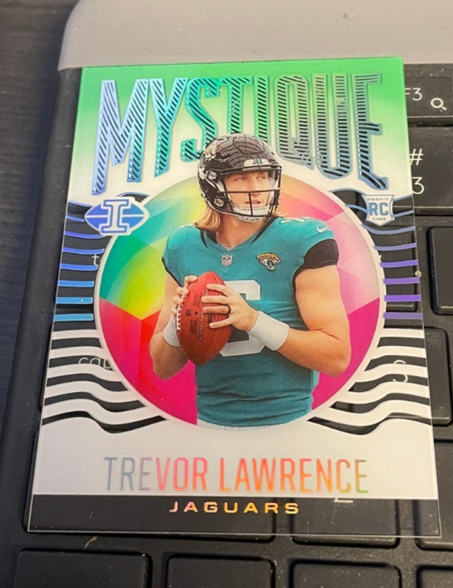 2020 Illusions TREVOR LAWRENCE Rookie MYSTIQUE GREEN EMERALD Aceate MY-1 JAGUARS - Image 3