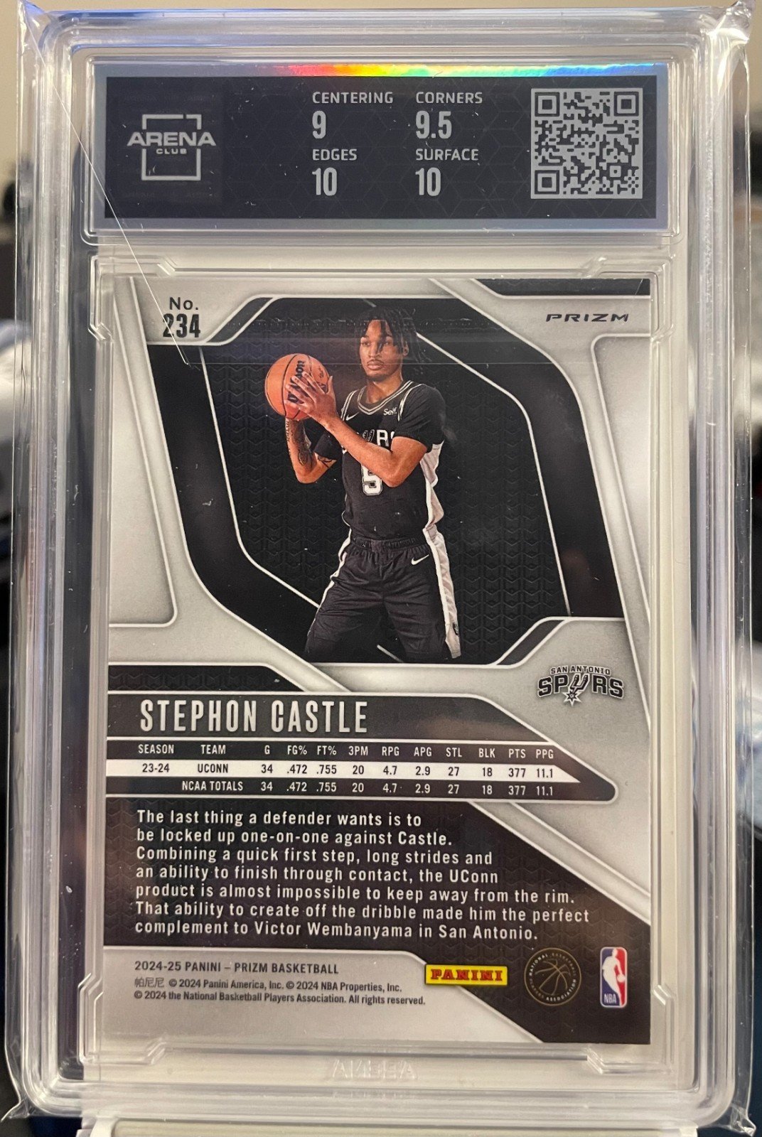 2024-25 Panini Prizm - Stephon Castle #234 Pulsar Prizm (RC) 9.5 - Image 2