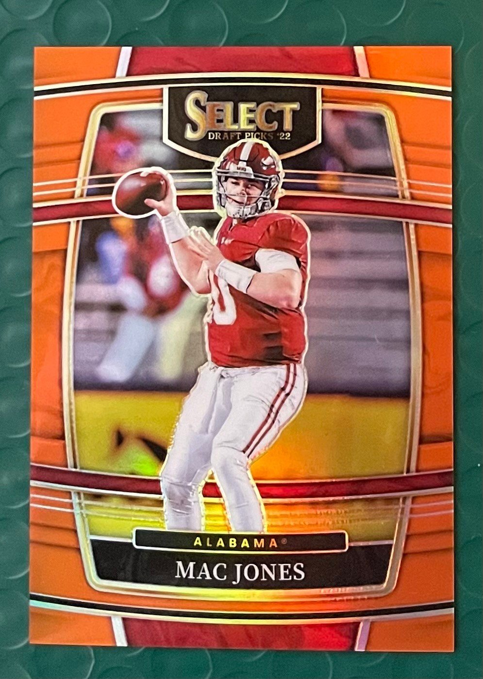 2022 Panini Select Draft Picks MAC JONES Concourse Orange Prizm Patriots 15/49 - Image 2