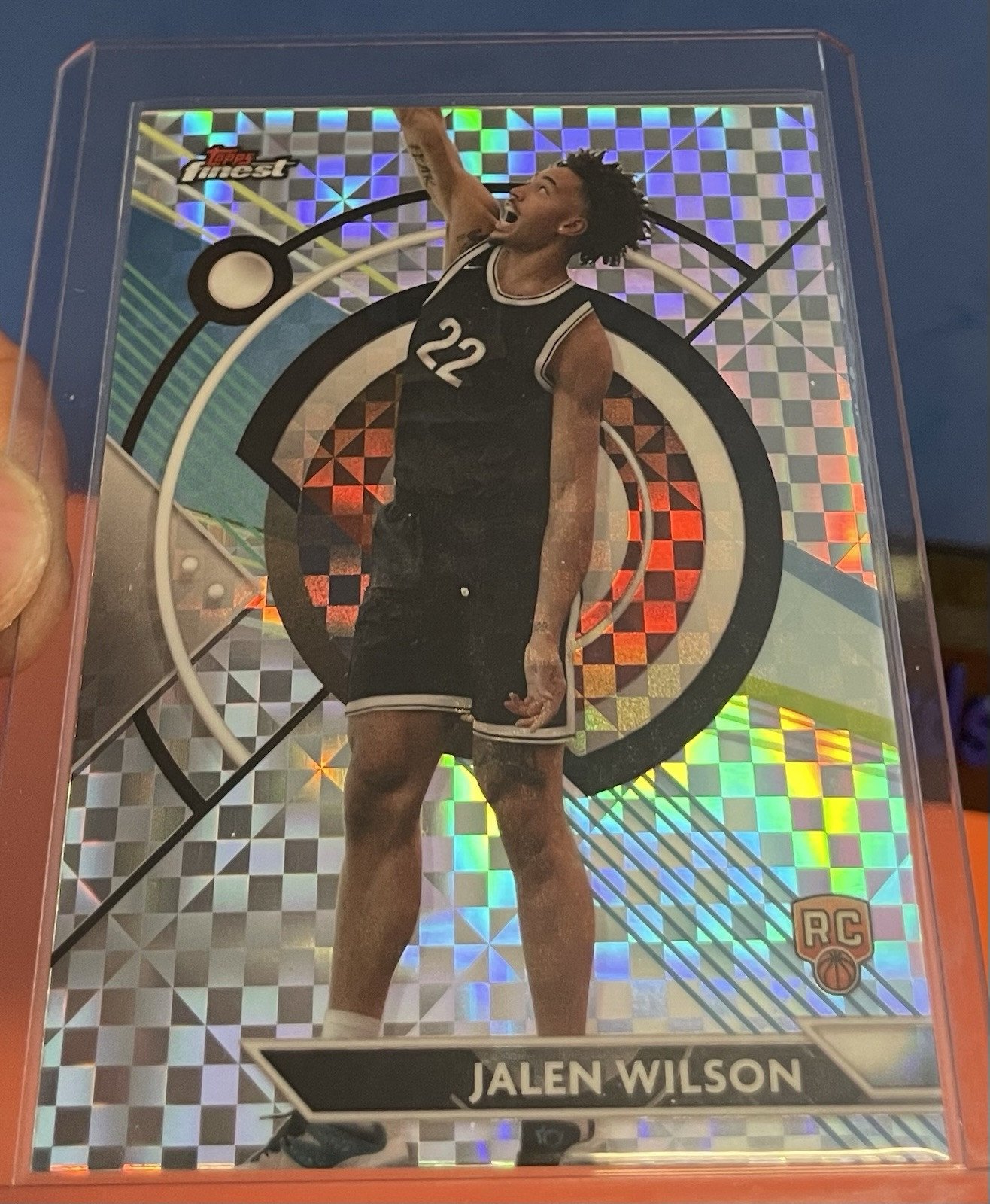 2024 Topps Finest Jalen Wilson RC Checkerboard refractor #90 - Image 2