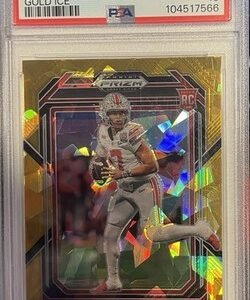 2023 Panini Prizm Rookie DP CJ Stroud #102 Gold Ice SSP PSA 10 Texans Ohio State