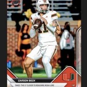 Carson Beck Miami U- 2025-26 Bowman U NOW Football - Card 65 Presale