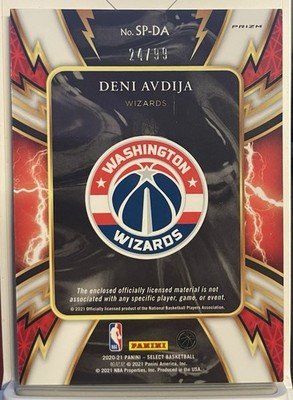2020-21 Deni Avdija Panini Select Purple Sparks 24/99 #SP-DA Rookie RC - Image 2